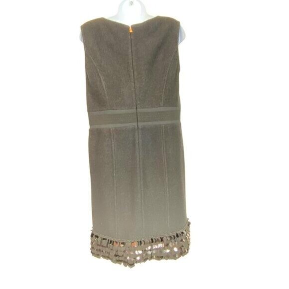 Tory Burch A-Line Wool Dress With Large Sequin Hem Detail Size Large - Picture 3 of 15